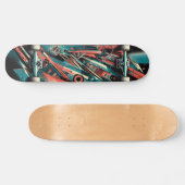 Retro-Futuristic Tech Street Art Skateboard 37 スケートボード (横)