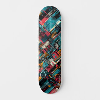 Retro-Futuristic Tech Street Art Skateboard 39 スケートボード