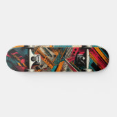 Retro-Futuristic Tech Street Art Skateboard 40 スケートボード (横)