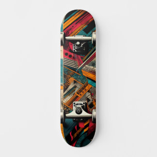 Retro-Futuristic Tech Street Art Skateboard 40 スケートボード