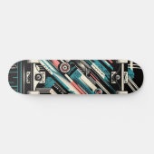 Retro-Futuristic Tech Street Art Skateboard 5 スケートボード (横)