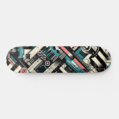 Retro-Futuristic Tech Street Art Skateboard 6 スケートボード (横)