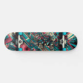 Retro-Futuristic Tech Street Art Skateboard 8 スケートボード (横)