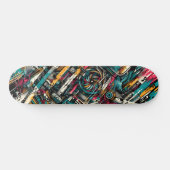 Retro-Futuristic Tech Street Art Skateboard 9 スケートボード (横)