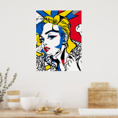 Retro-Gal Poster (pop-art) ポスター (キッチン)