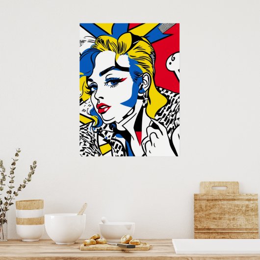 Retro-Gal Poster (pop-art) ポスター (キッチン)