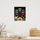 Retro Galaga Galagans Poster ポスター (キッチン)