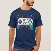 Retro Game Controller Pielated friend friends Tシャツ (正面)