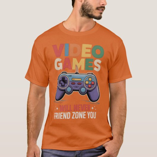 Retro Game Controller with Video Gameet friend fri Tシャツ (正面)