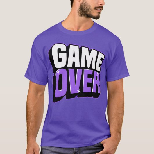 Retro Game Over Glow friend family Tシャツ (正面)