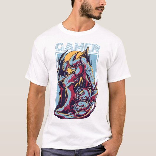 Retro Gamer Alien Monster Vintage Arcade Graphic Tシャツ (正面)