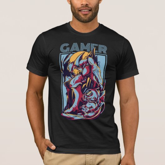 Retro Gamer Alien Monster Vintage Arcade Graphic  Tシャツ (正面)