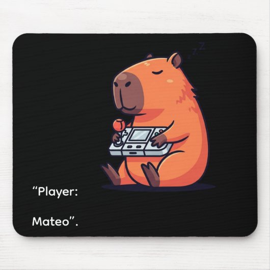 Retro Gamer Capybara Mousepad – Old School Vibes マウスパッド (正面)