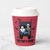 Rétro Gamer Halloween - Squelette Borne d'arcade 紙コップ (裏面)