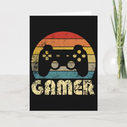 Retro Gamer Video Game Player Boys Teens Men  カード (正面)