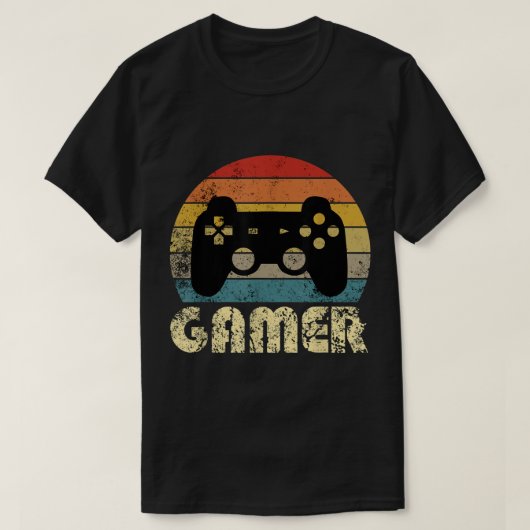 Retro Gamer Vintage Game Controller Design Tシャツ (デザイン正面)