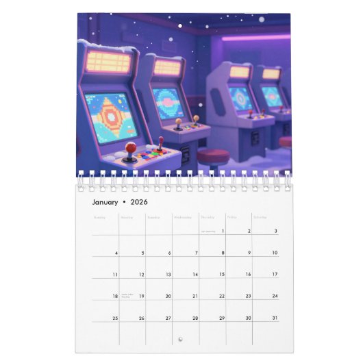 Retro Gaming 2026 Calendar カレンダー (1月 2026)