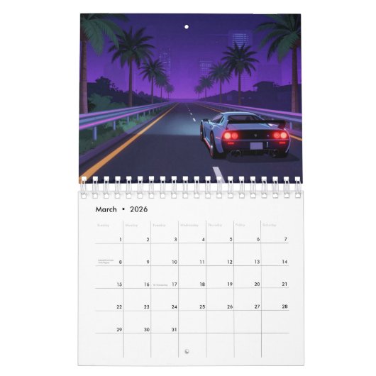 Retro Gaming 2026 Calendar カレンダー (3月 2026)