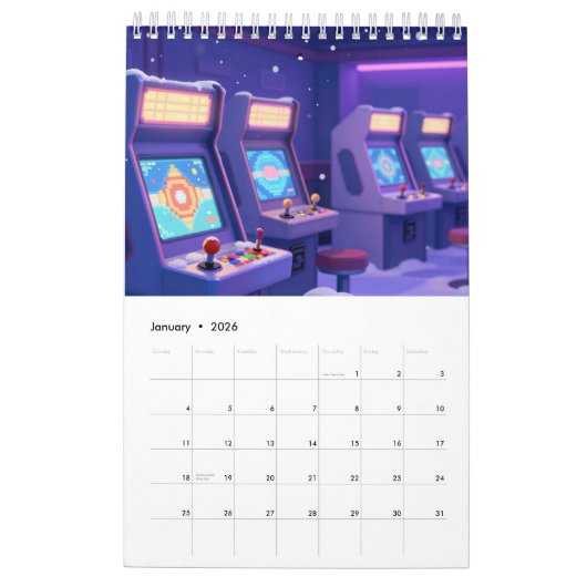 Retro Gaming 2026 Calendar カレンダー (1月 2026)