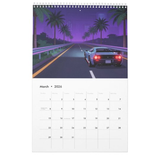 Retro Gaming 2026 Calendar カレンダー (3月 2026)