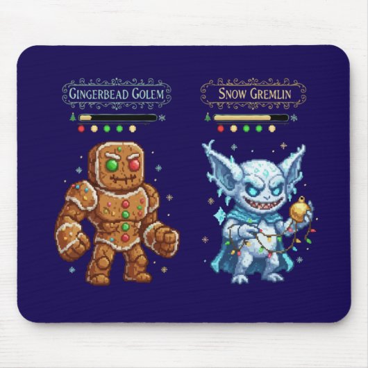 Retro Gaming Christmas | Pixel Art Gingerbread  マウスパッド (正面)