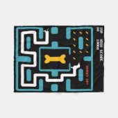 Retro Gaming Console Video Game Dog 80s Arcade  フリースブランケット (正面(横))