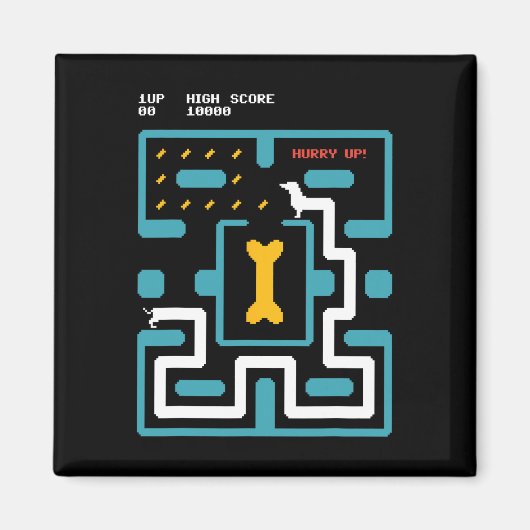 Retro Gaming Console Video Game Dog 80s Arcade  マグネット (正面)