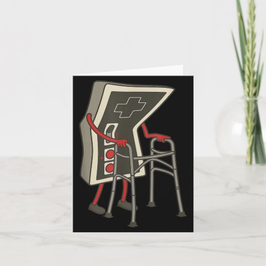 Retro Gaming Controller Old Gamer With Walker Funn カード (正面)