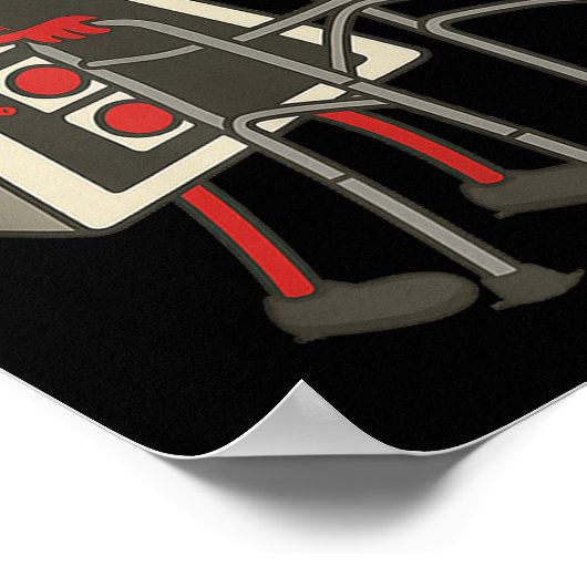 Retro Gaming Controller Old Gamer With Walker Funn ポスター (角)