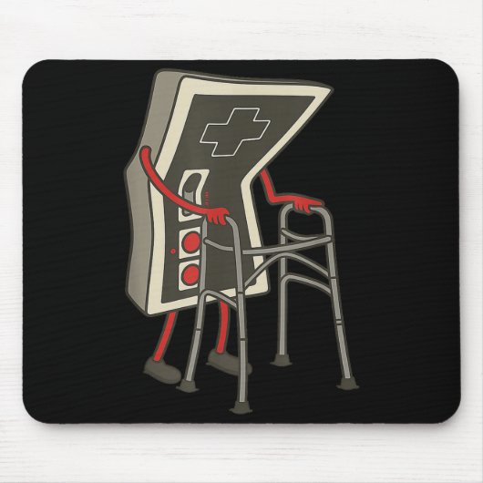 Retro Gaming Controller Old Gamer With Walker Funn マウスパッド (正面)