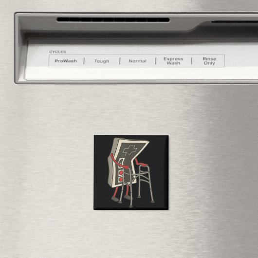 Retro Gaming Controller Old Gamer With Walker Funn マグネット (インサイチュ (食洗機))