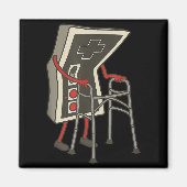 Retro Gaming Controller Old Gamer With Walker Funn マグネット (正面)