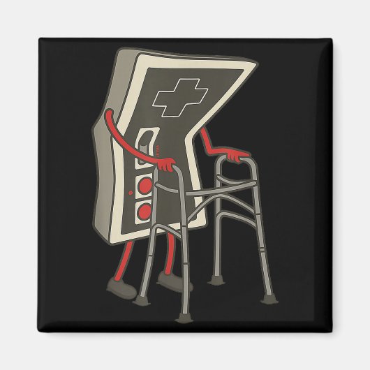 Retro Gaming Controller Old Gamer With Walker Funn マグネット (正面)