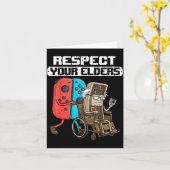 Retro Gaming Funny Gamer Controller 80s Respect Yo カード (黄色い花)