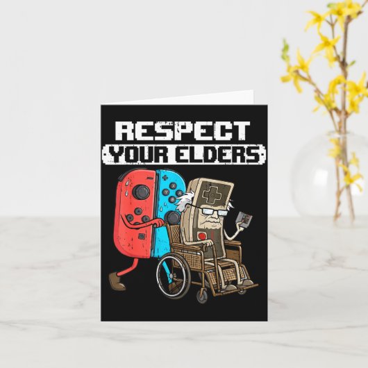 Retro Gaming Funny Gamer Controller 80s Respect Yo カード (黄色い花)