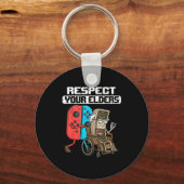 Retro Gaming Funny Gamer Controller 80s Respect Yo キーホルダー (正面)
