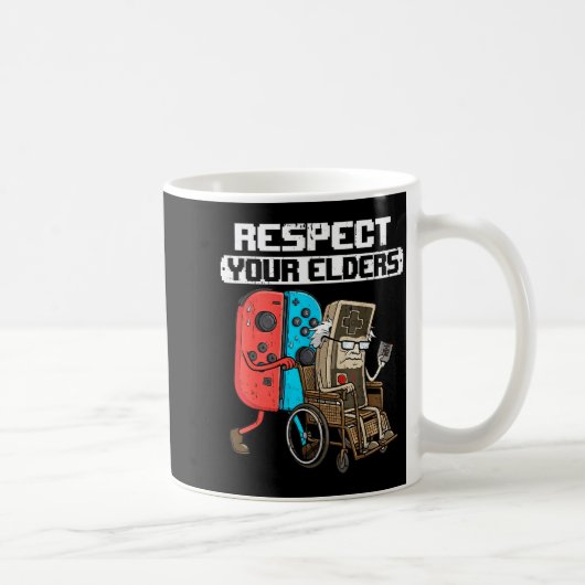 Retro Gaming Funny Gamer Controller 80s Respect Yo コーヒーマグカップ (右)
