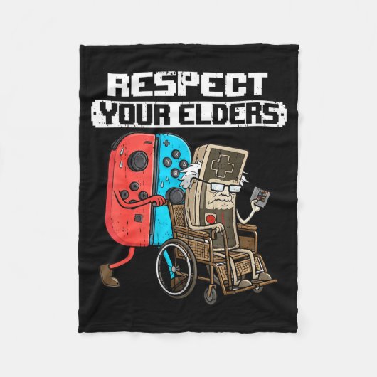 Retro Gaming Funny Gamer Controller 80s Respect Yo フリースブランケット (正面)