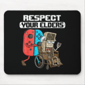 Retro Gaming Funny Gamer Controller 80s Respect Yo マウスパッド (正面)