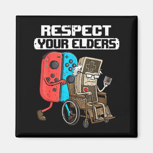 Retro Gaming Funny Gamer Controller 80s Respect Yo マグネット (正面)