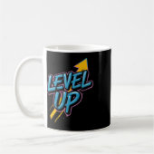 Retro Gaming Level Up Boys Girls Men Women  コーヒーマグカップ (左)