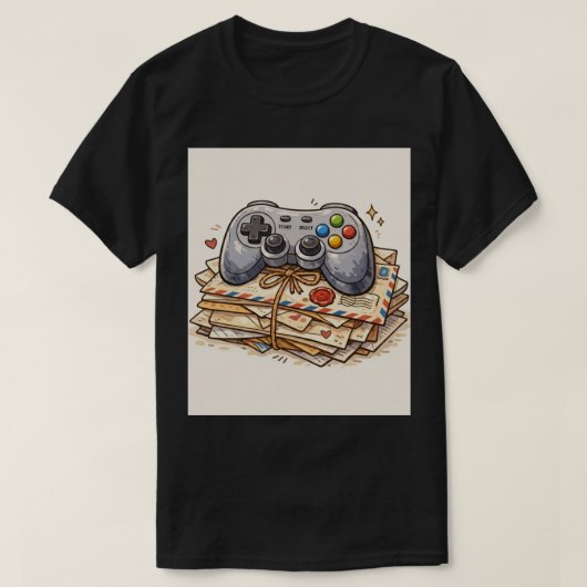 Retro Gaming Mail: Handcrafted Controller Icon Tシャツ (デザイン正面)