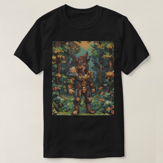 Retro Gaming Pixel Art 8 Bit Character Forest Vide Tシャツ (デザイン正面)