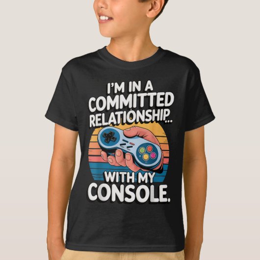 Retro Gaming Relationship Funny Gamer Console Love Tシャツ (正面)