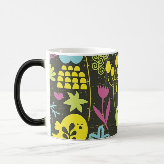 Retro Garden Birds Mug モーフィングマグカップ (左)