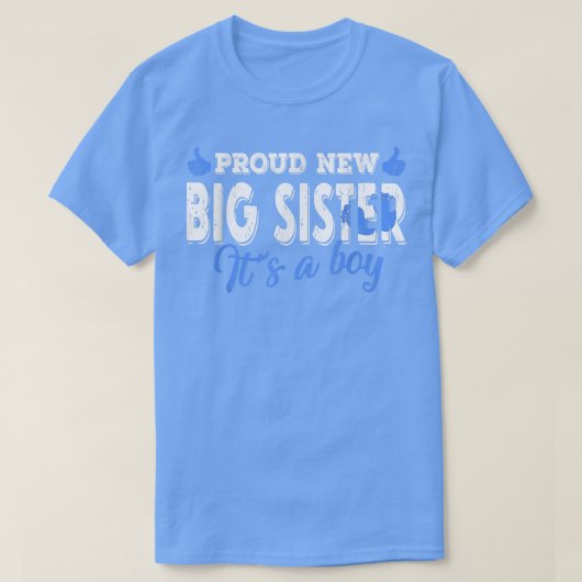Retro Gender Reveal Proud New Big Sister It's A Bo Tシャツ (デザイン正面)
