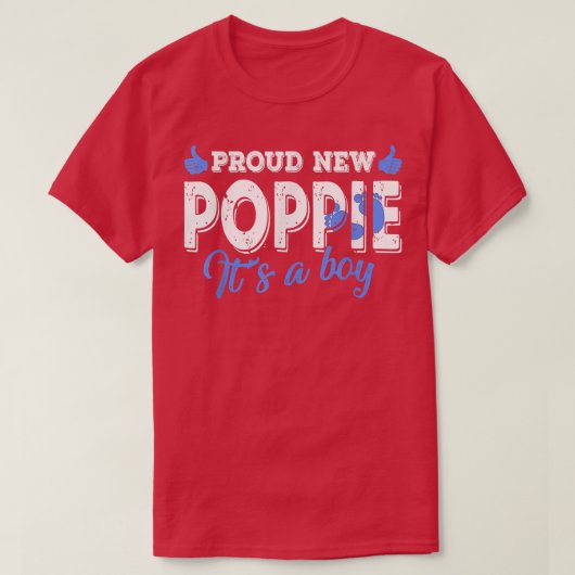 Retro Gender Reveal Proud New Poppie It's A Boy  Tシャツ (デザイン正面)