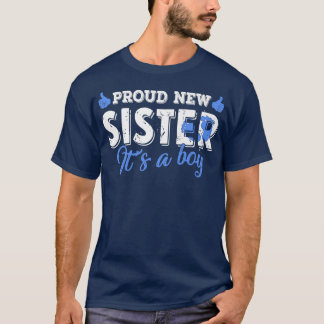 Retro Gender Reveal Proud New Sister It's A Boy Tシャツ