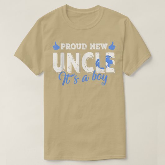 Retro Gender Reveal Proud New Uncle It's A Boy  Tシャツ (デザイン正面)