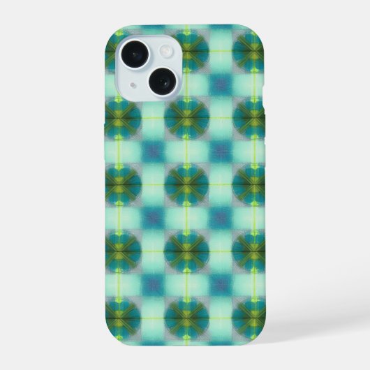 Retro Geometric and Square Grid Phone Case iPhone 15ケース (裏面)
